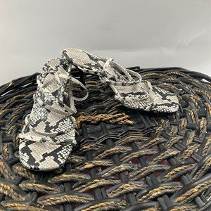 Nine West Women's Wnniva3 Animal Print Slip On Heel Sandals Size 6.5
